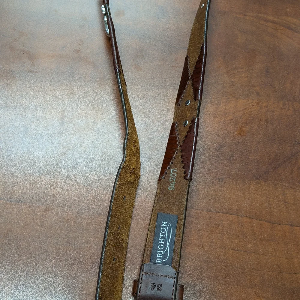 Brighton Dark Brown‎ Leather Belt with Silver Buckle